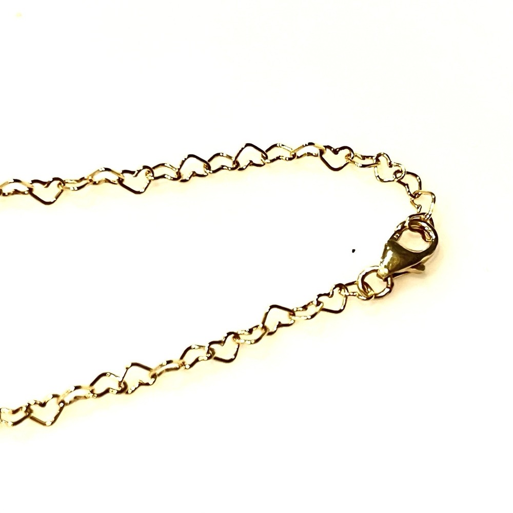 Gold Filled Heart Chain Bracelet Green Tourmaline Gold-filled Charm Luxe - Picture 3 of 6